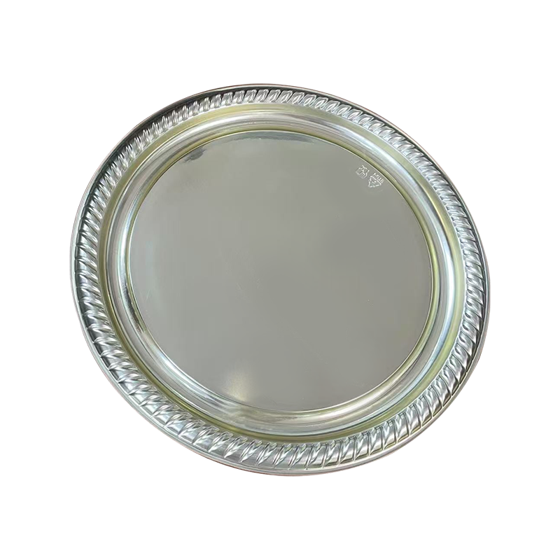 Dulang bulat kelebihan berbentuk kipas perak