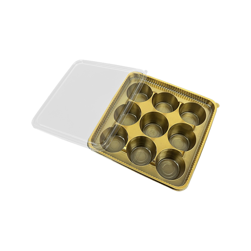 Kotak Pembungkusan Candy Pet Circular 9-Tavity